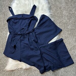 Womens Italian Lagenlook 2 Pocket Light Blue  Large Jumpsuit Pabo Dungarees Shei